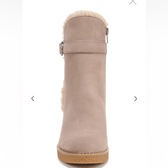 Women’s Taupe Shearling Wedge Booties - Picture 12 of 13